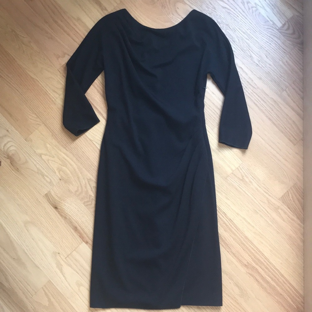 Giorgio Armani black round-neck jersey dress